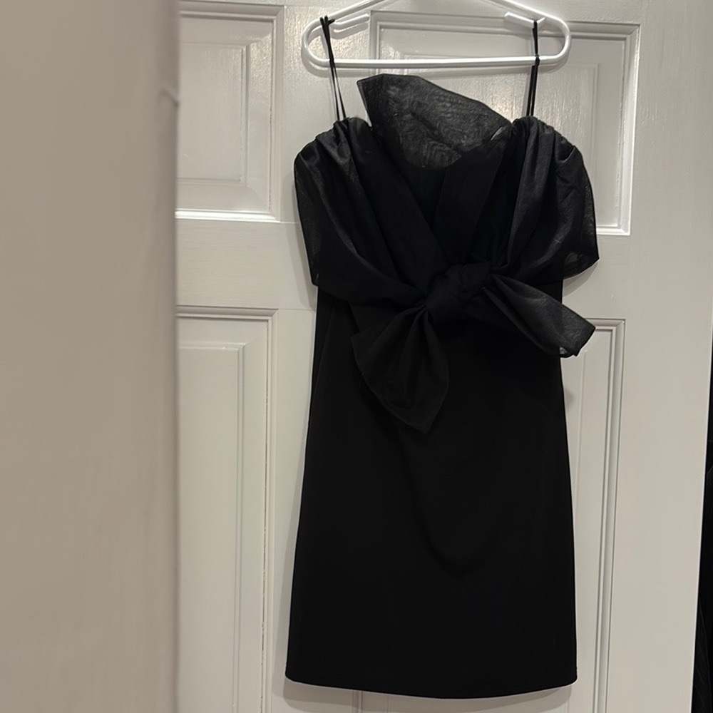 Blue Blush Black Strapless Dress NWT